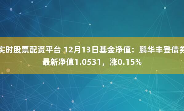 实时股票配资平台 12月13日基金净值：鹏华丰登债券最新净值1.0531，涨0.15%